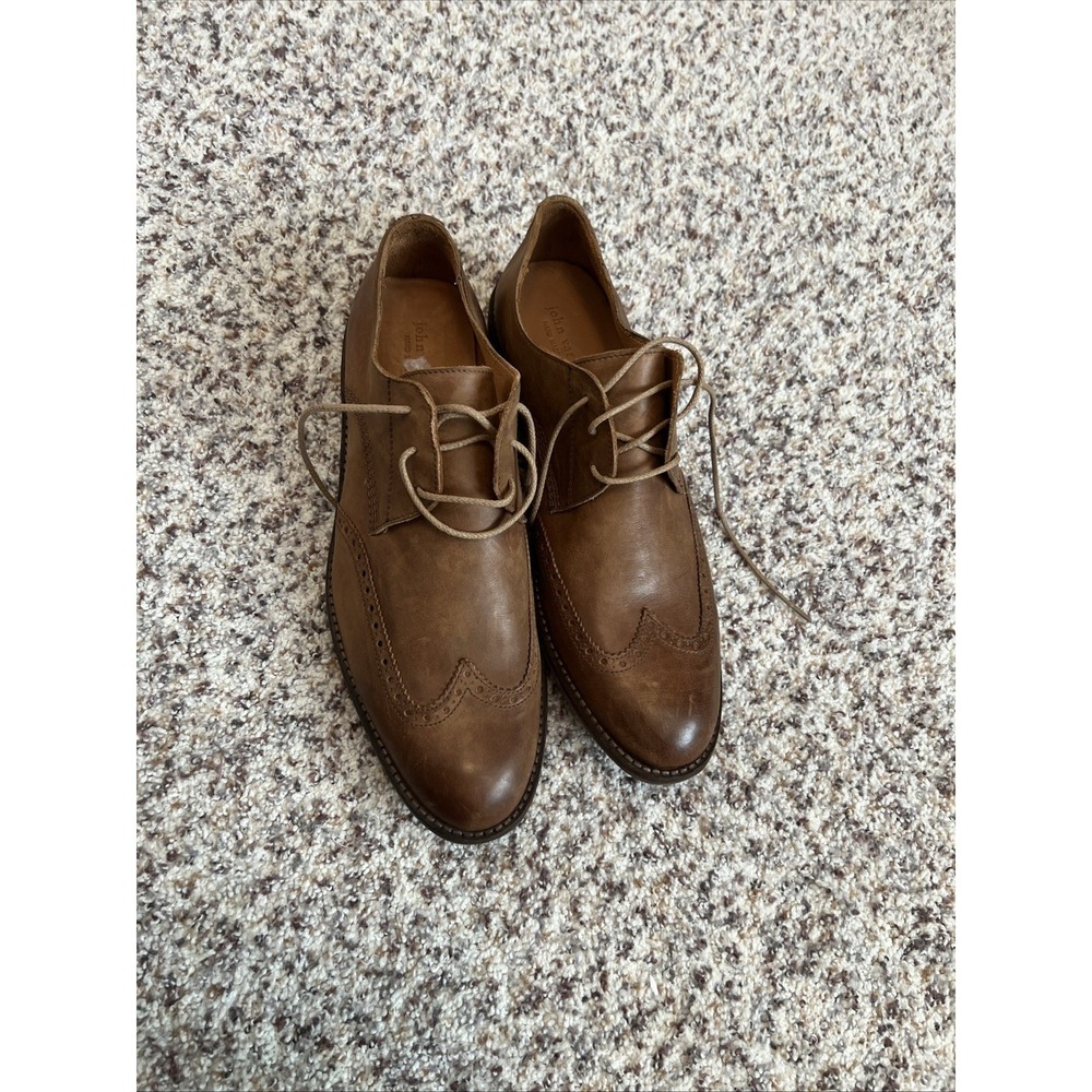 John Varvatos Oxfords Brown Cognac Genuine Leather Shoes Italy Men's‎ Sz 10.5